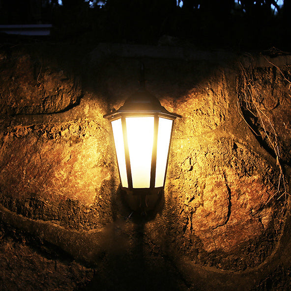 Modern Hexagonal Aluminum Outdoor Wall Sconce with Frosted
