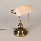 Vintage Glass Table Lamp with Metal Base - 1-Light Zipper Design