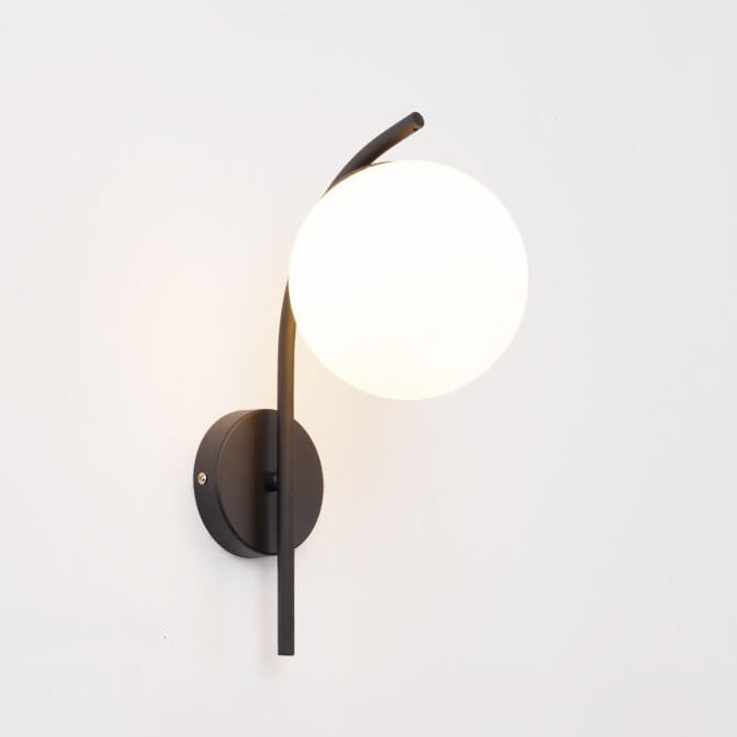 Modern Arc Glass Globe Wall Sconce
