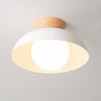 Contemporary Wrought Iron Log Bowl Semi-Flush Mount