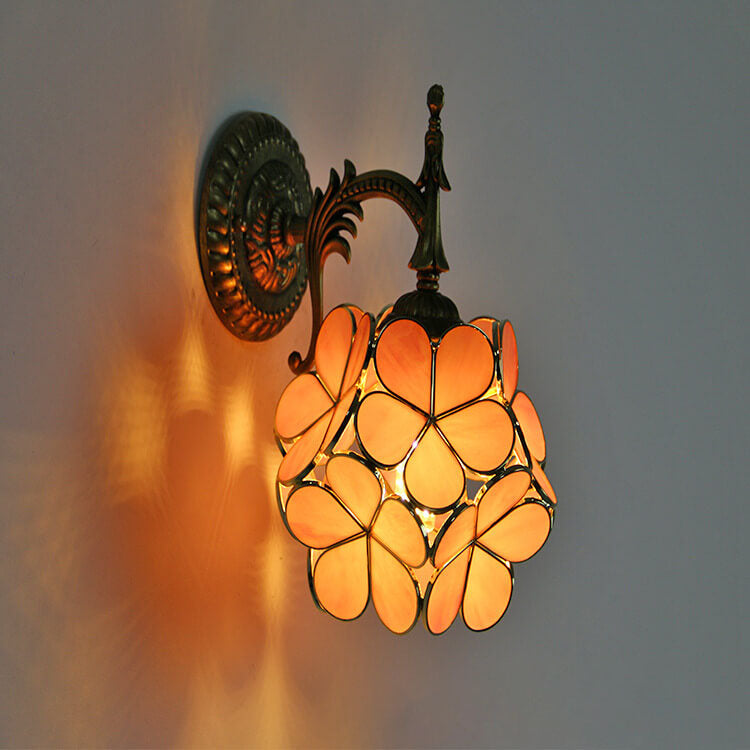 Tiffany Flower Glass Wall Sconce