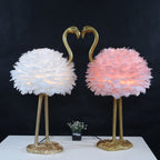 Nordic Goose Feather Flamingo Table Lamp - 1-Light Design for Bedside