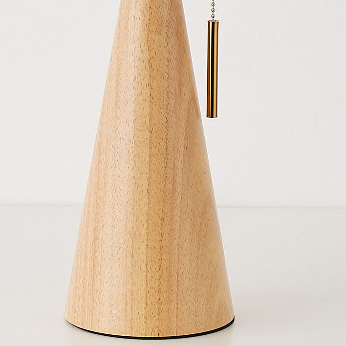 Vintage Japanese Minimalist Pleated Wooden LED Table Lamp