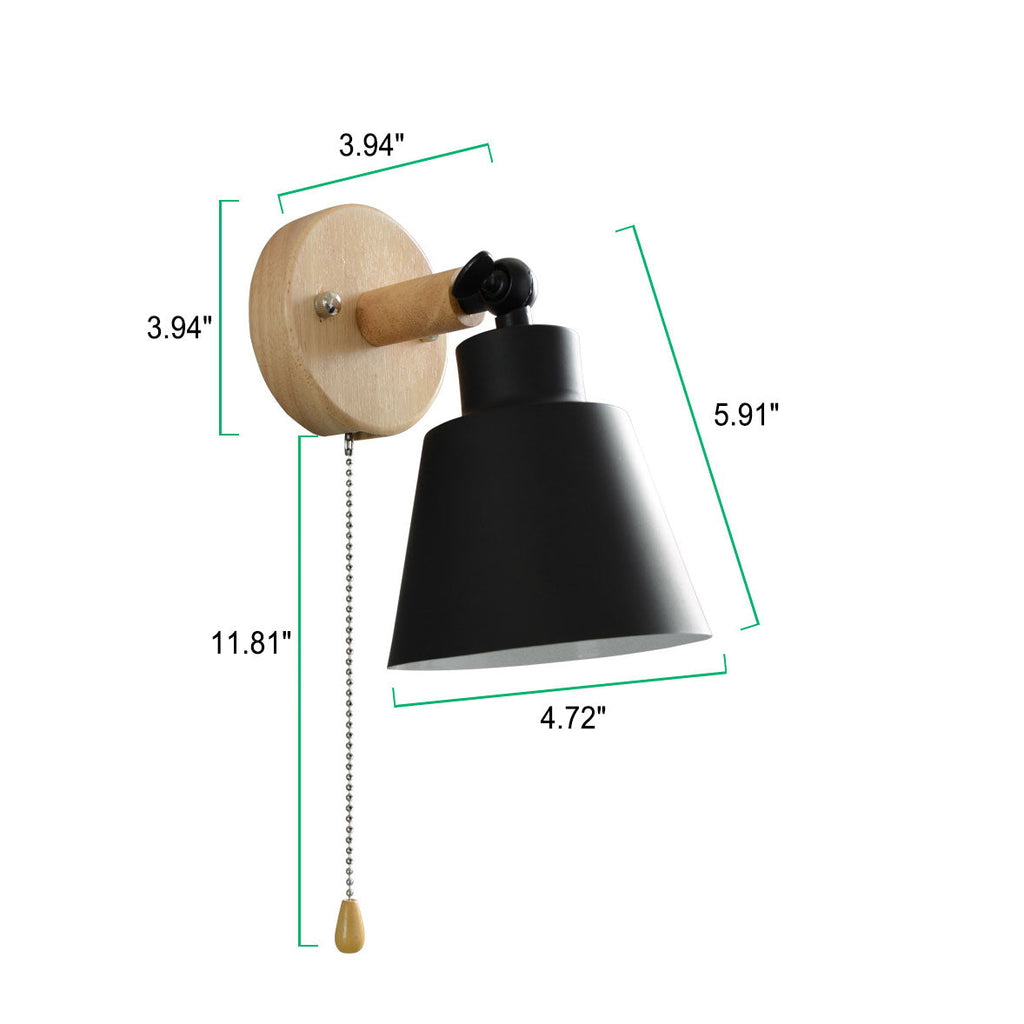 Nordic Rotatable Wood Wall Sconce