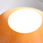 Modern Wooden Bowl LED Flush Mount Ceiling Light
