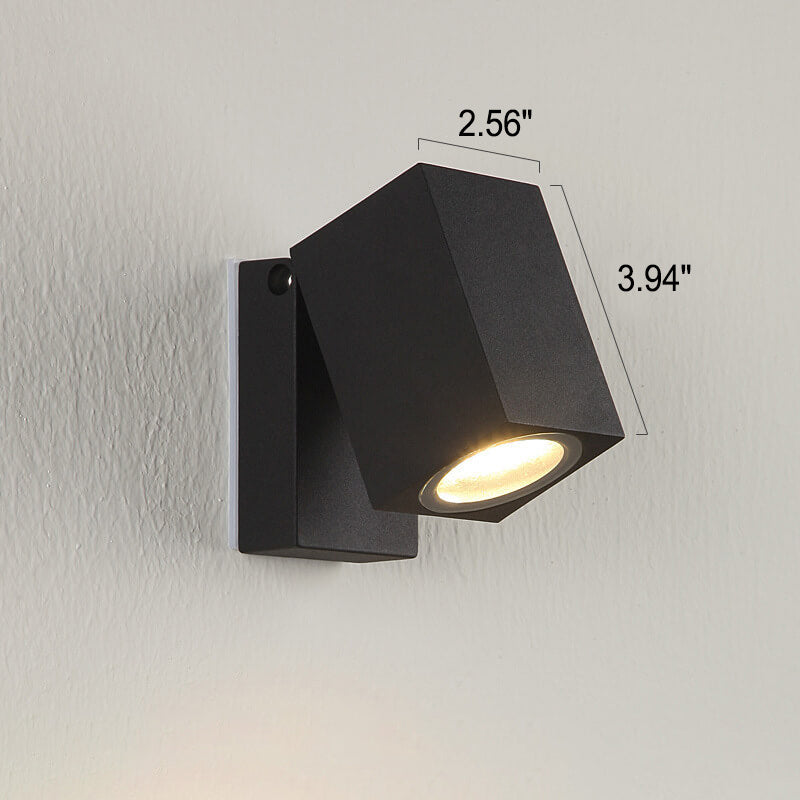 Adjustable LED Outdoor Square Spotlight Sconce