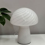 Contemporary Minimalist Glass Mushroom Table Lamp - 1 Light
