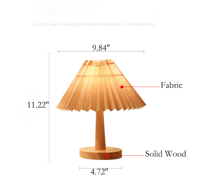 Retro Pleated LED Table Lamp - Umbrella Design