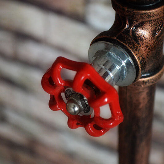 Steampunk Copper Water Pipe 2-Light Floor Lamp