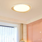 Contemporary Wood Grain Pebble LED Flush Mount Ceiling