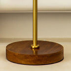 Velvet Copper Wood Drum Table Lamp - 1-Light Design for Living Room
