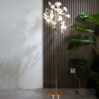 Premium Ginkgo Leaf 5-Light Floor Lamp - Nordic Acrylic & Iron Design