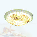 Tiffany Mosaic Shells 1-Light Flush Mount Ceiling Light