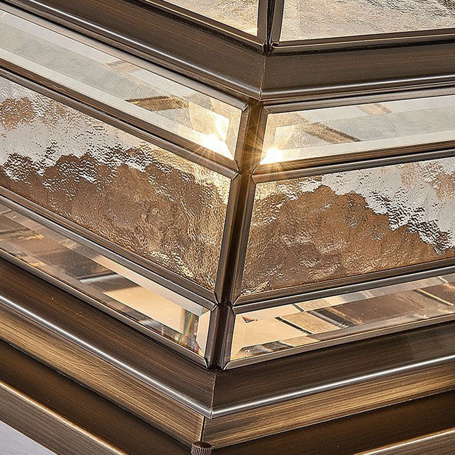 Premium European Brass and Glass Waterproof Square Pillar