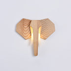 Nordic Solid Wood Elephant LED Sconce