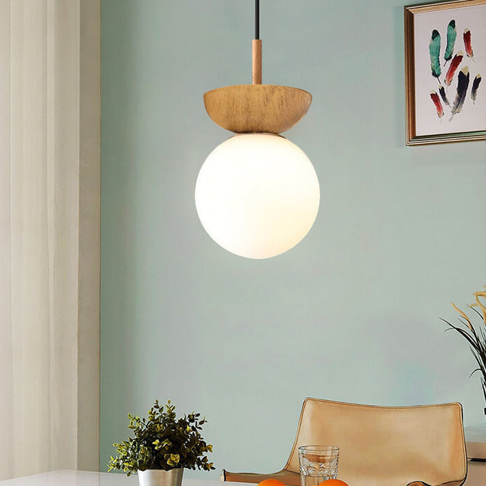 Contemporary Glass and Iron Orb 1-Light Semi-Flush Mount