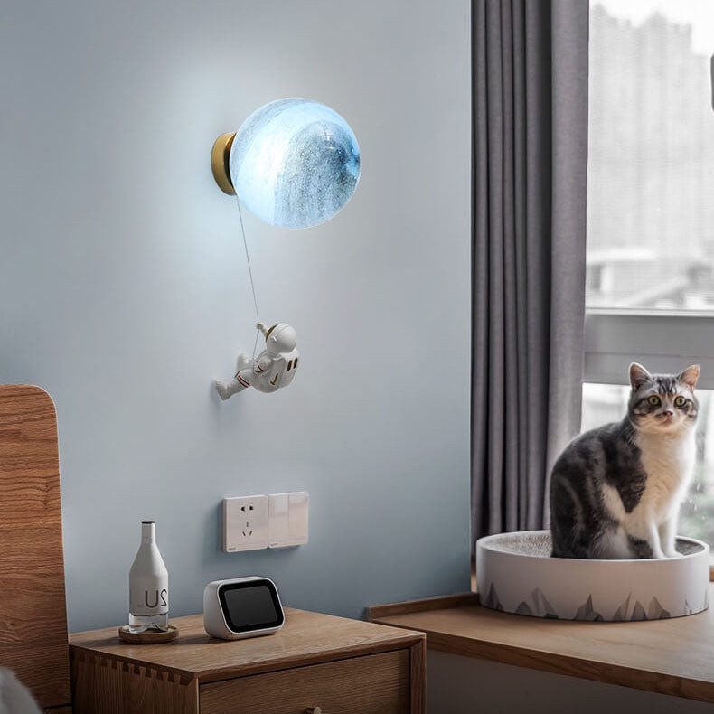 Modern Astronaut Orb Wall Sconce
