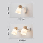 Minimalist Rubber Wood & Iron Wall Sconce