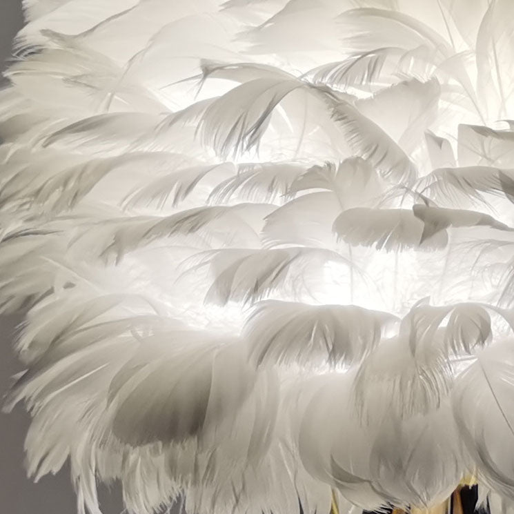 Nordic Goose Feather Flamingo Table Lamp - 1-Light Design for Bedside