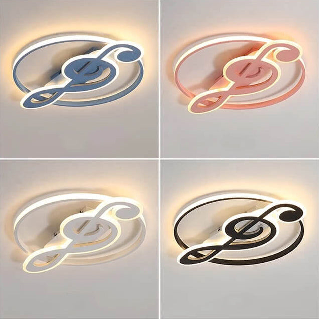 Nordic LED Ceiling Light with Music Notes Design