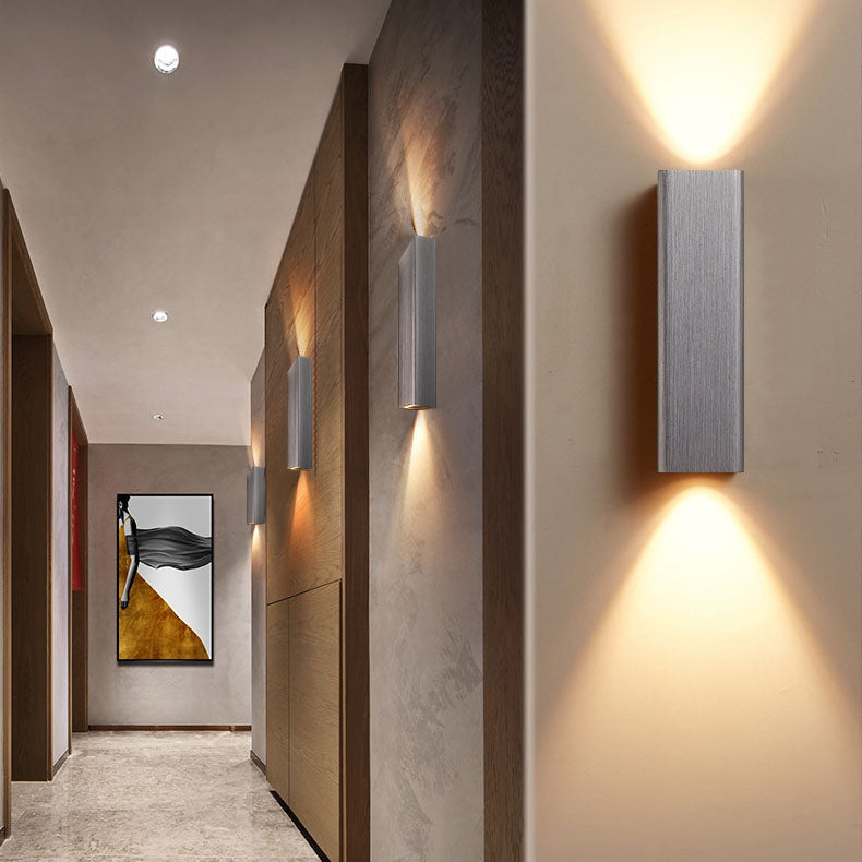 Brushed Aluminum Rectangular LED Sconce