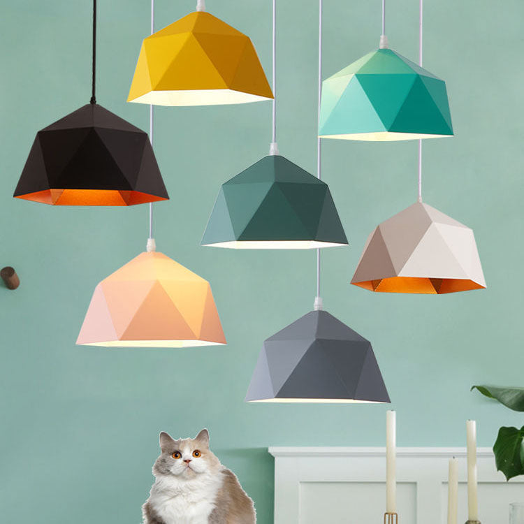 Geometric Lozenge 1-Light Pendant - Modern Macaroon Design