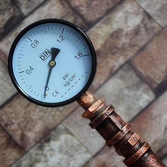 Steampunk Copper Water Pipe 2-Light Floor Lamp