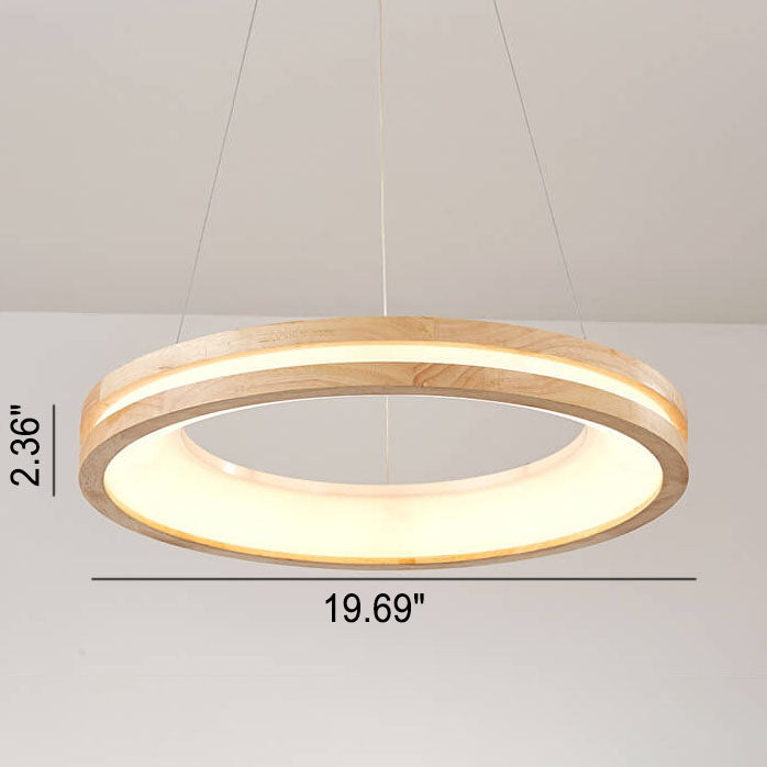 Log Circle LED Island Chandelier
