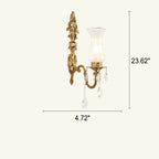 French Crystal Brass Wall Sconce