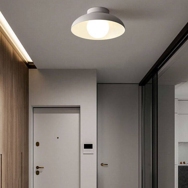 Wabi-Sabi Iron & Glass Semi-Flush Light