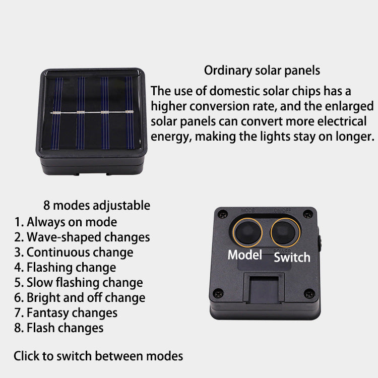 Art Deco Solar Waterproof LED String Lights - Outdoor