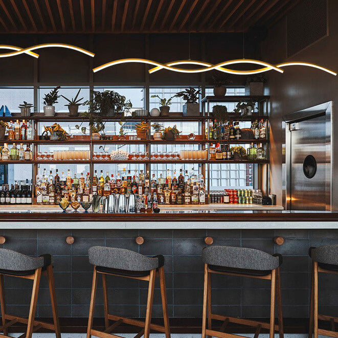 Nordic Minimalist LED Chandelier with Long Wave Design