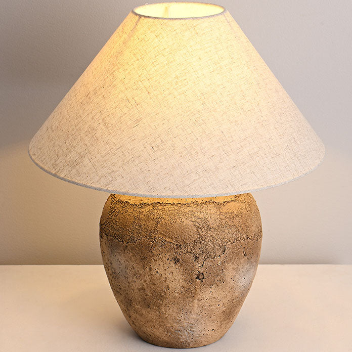 Shabby Chic Cone Fabric Ceramic Table Lamp - 1-Light Design for Bedroom
