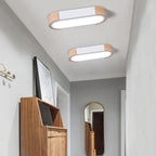 Scandinavian Long Oval Iron LED Flush Mount Ceiling Light for Bedroom