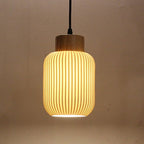 White Ceramic Cylindrical Pendant Light - Nordic Japanese Design