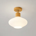 Nordic Striped Glass Oval Semi-Flush Mount Ceiling Light