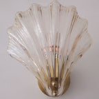 Art Deco Shell Amber Glass Sconce