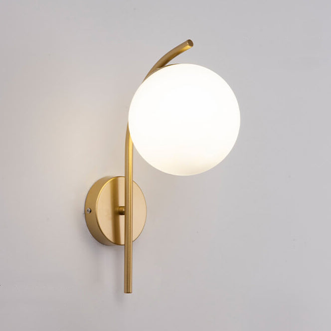 Modern Arc Glass Globe Wall Sconce