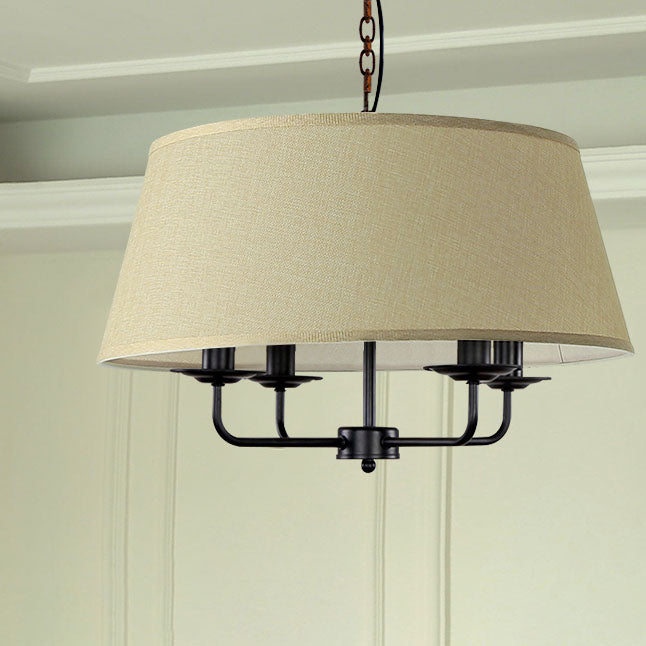 Classic European 4-Light Iron Pendant Lamp