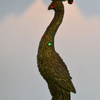 Vintage Tiffany Peacock Glass Dome Table Lamp - 1-Light