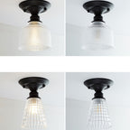 Nordic Vintage Floral Round Semi-Flush Mount Ceiling Light