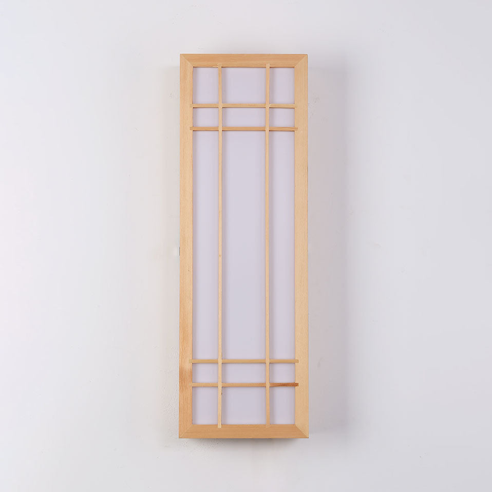 Solid Wood Rectangle LED Wall Sconce