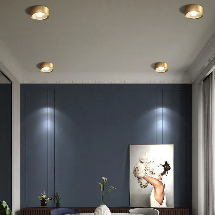 Premium Ultra-Thin Copper LED Flush Mount Light