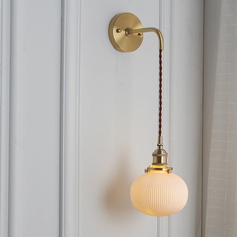 Japanese Brass & Lucite Wall Sconce