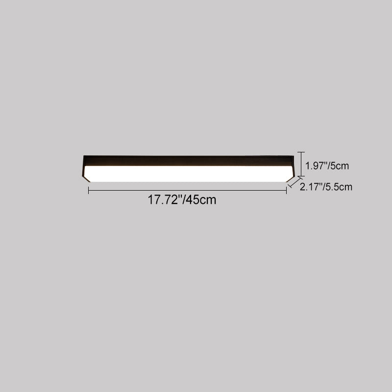Premium Modern Minimalist LED Flush Mount Ceiling Light - Long Rectangle Aluminum Design for Outdoor Patios