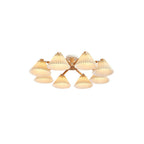 Nordic Wood Pleated Semi-Flush Mount Ceiling Light