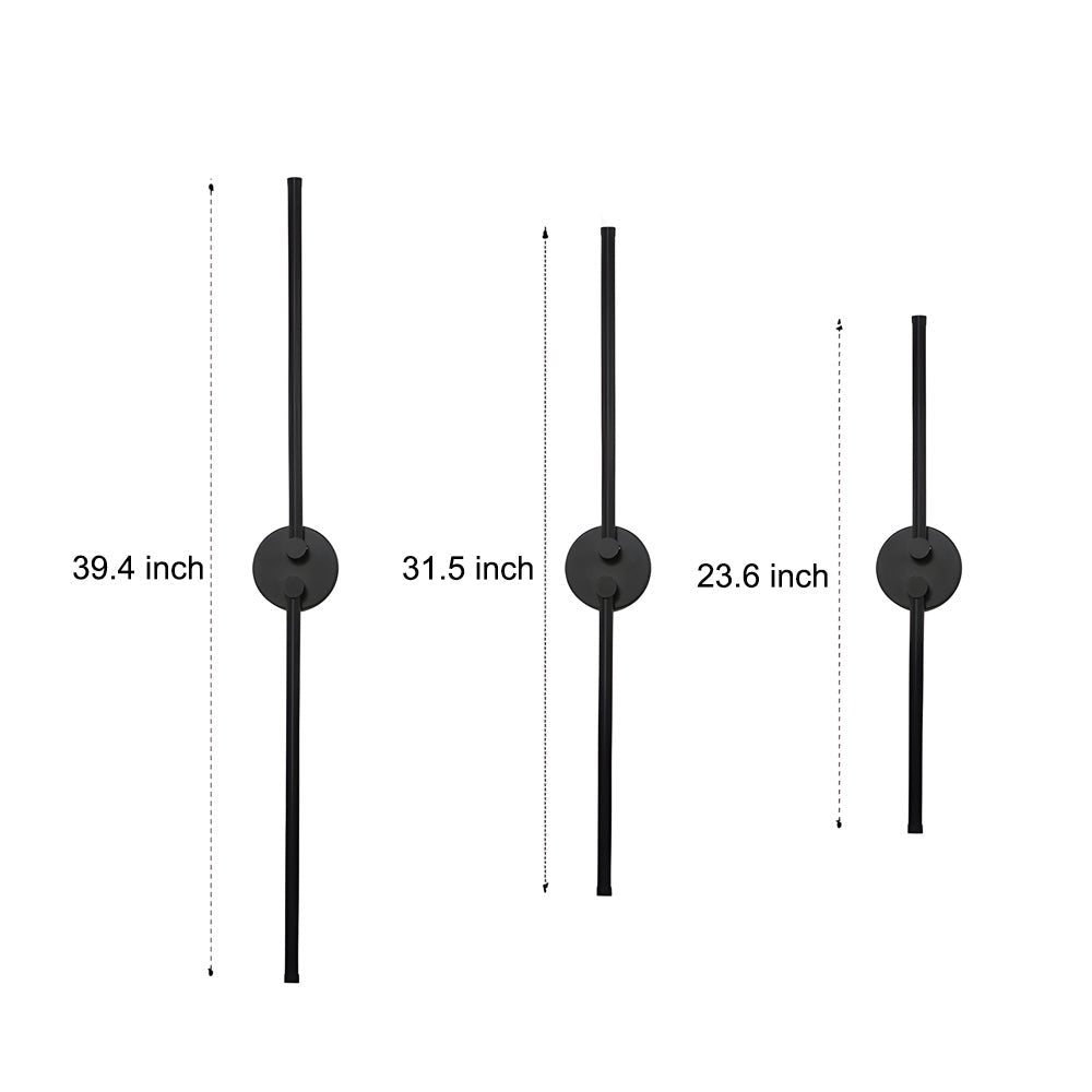 Modern Black Rotatable Linear LED Wall Sconce - 1 Piece