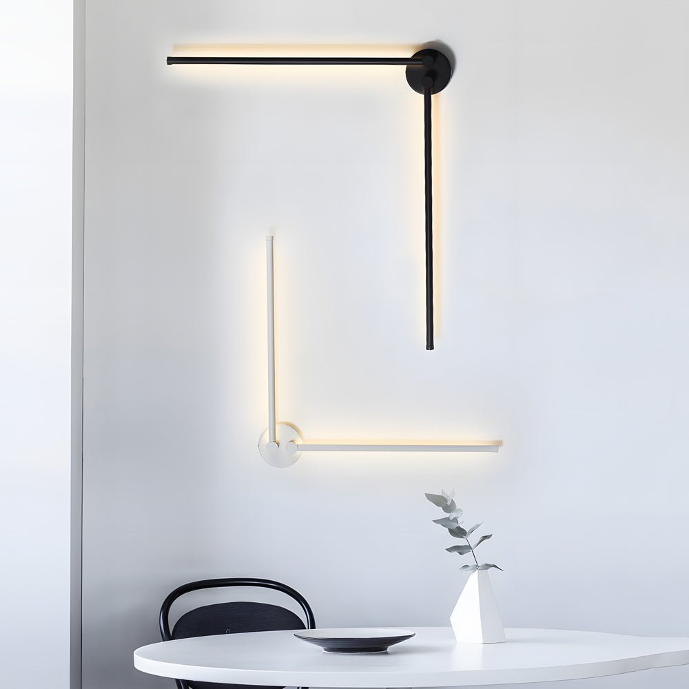 Modern Black Rotatable Linear LED Wall Sconce - 1 Piece
