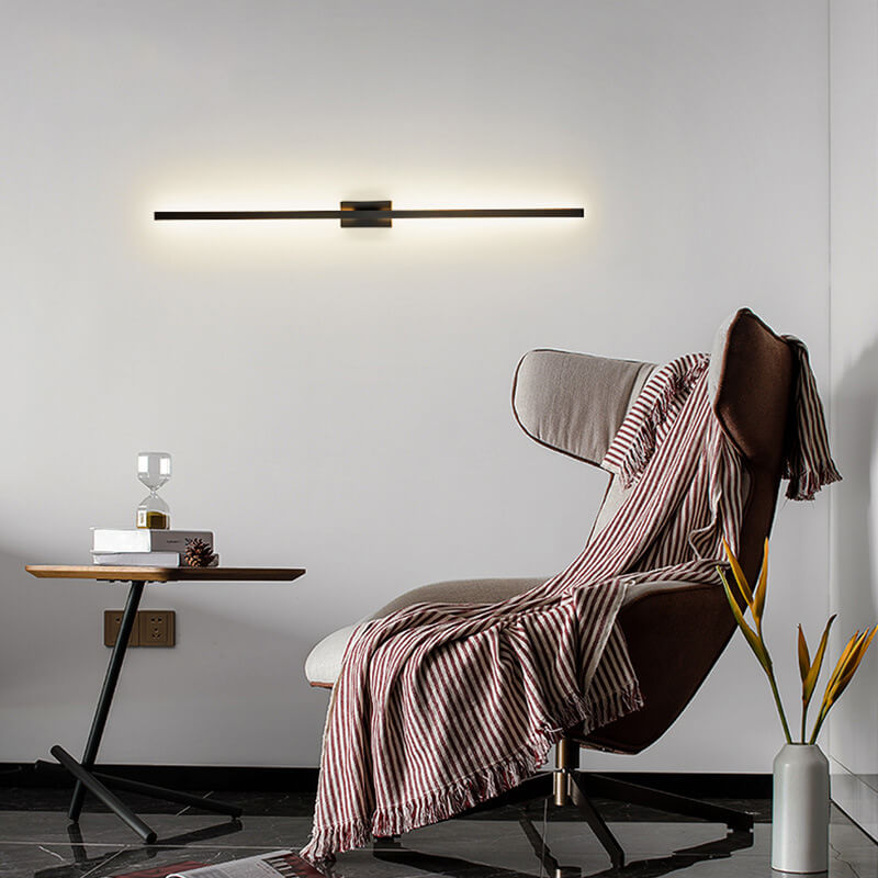 Black Linear LED Nordic Mirror Sconce