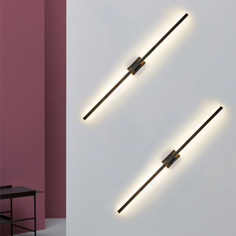 Black Linear LED Nordic Mirror Sconce